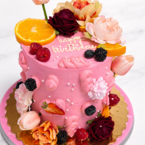 Tarta exótica floral